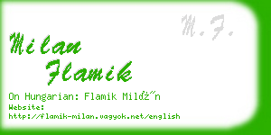 milan flamik business card